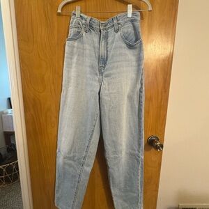 Classic Light Blue Taper Leg Women's Jeans